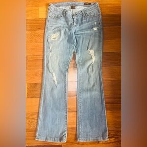 Genetic Denim Light Blue Distressed Flare Jeans